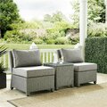 Terraza 3 Piece Bradenton Outdoor Wicker Conversation Set With Bradenton Gray Outdoor Wicker, Gray TE3051548